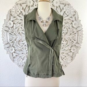 {Marrakech} Anthropologie Army Green Utility Moto Vest, Size S